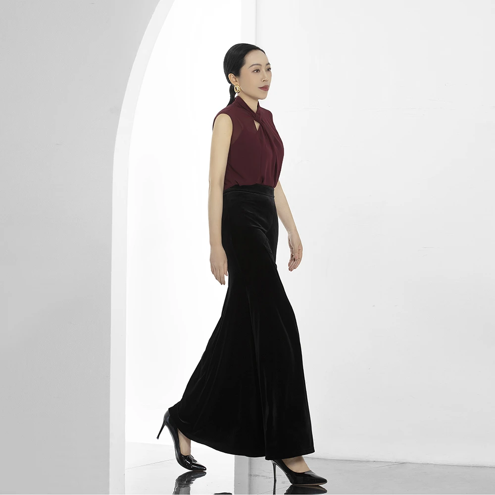 琴老板爱品纱【漫游时光】半身裙气质时尚黑色半裙女装E5FS075BRH