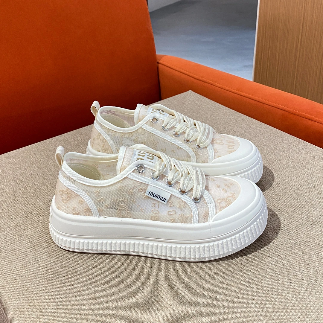 ARTEDDY泰迪熊 蕾丝运动休闲百搭夏季镂空厚底网面