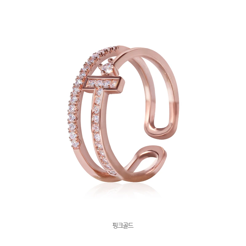 卢浮尔 合金戒指 “坠入星河”气质时尚多层开口戒小众轻奢指环首饰