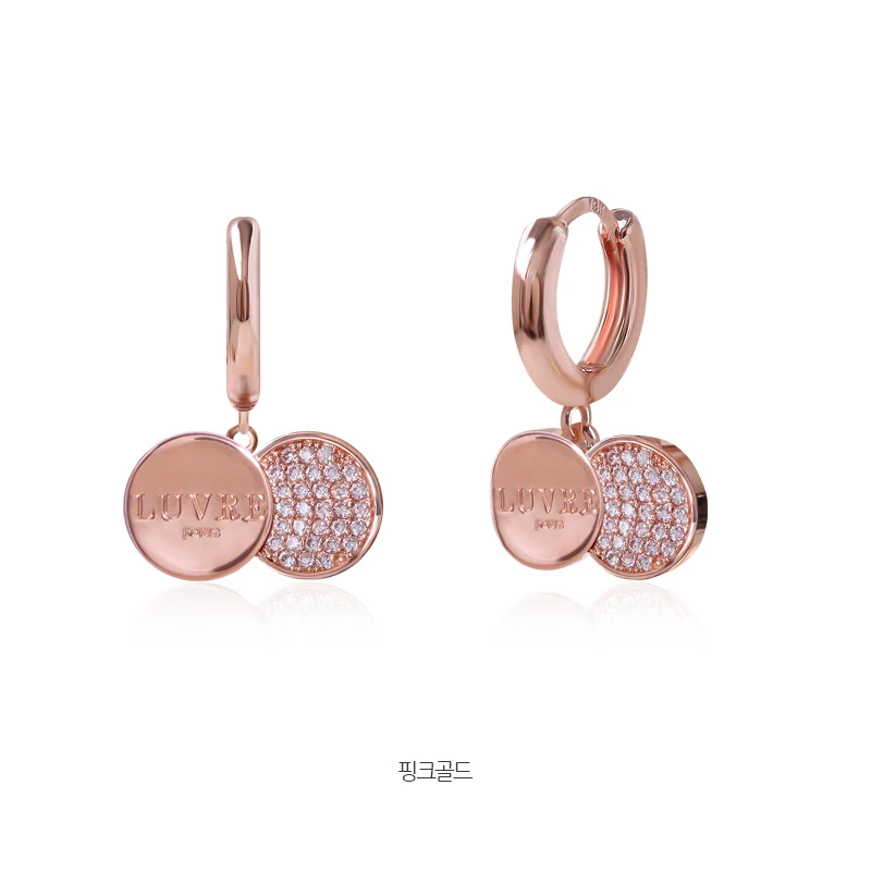 卢浮尔 合金合成锆石耳饰 可爱小樱桃系列金色耳环耳扣轻奢ins