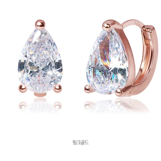 卢浮尔 合金合成锆石耳饰 Piyoni水滴一触式耳环 轻奢时尚