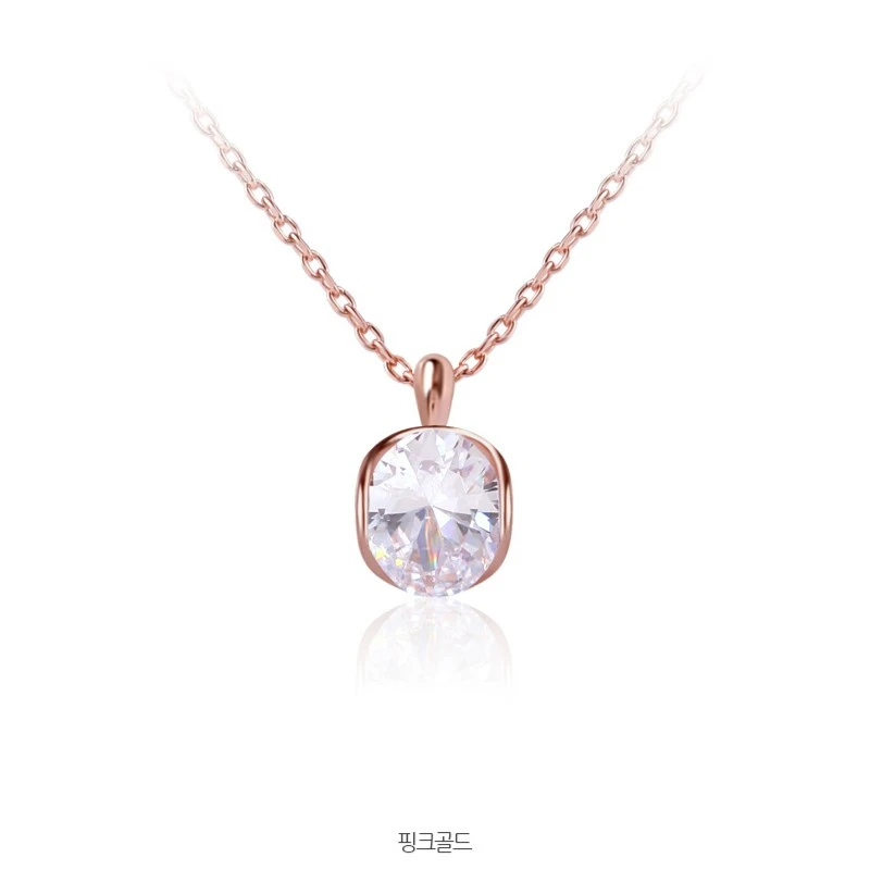 卢浮尔 合金仿水晶项链 饱满水晶石系列项链轻奢百搭饰品锁骨链