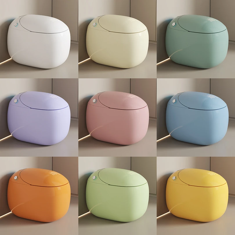 优耐斯彩色陶瓷智能马桶活水清洗烘干虹吸一体式座便器无水压限制