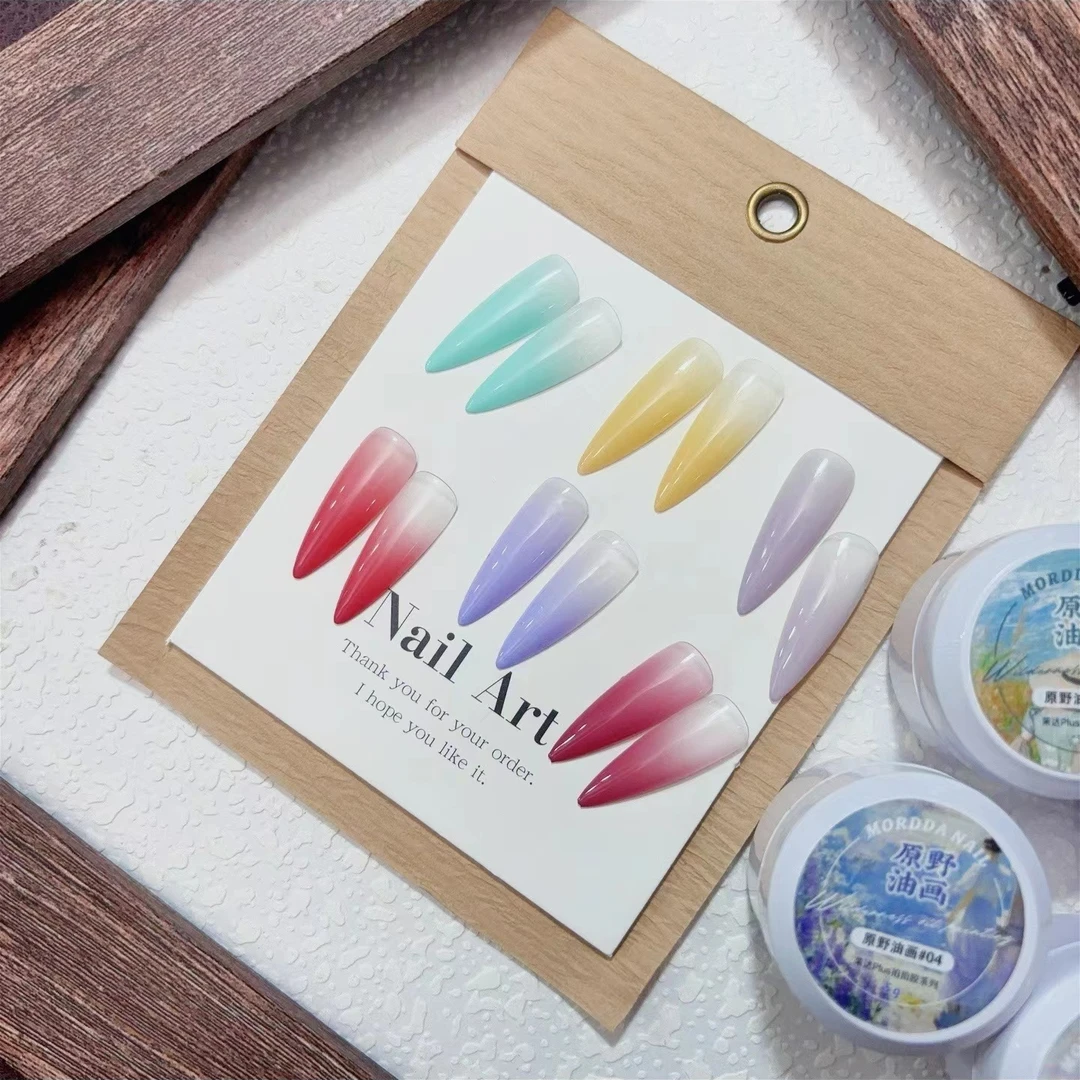 原野油画6色拍拍胶（可彩绘免洗蹭粉高浓度可调色）店用品甲油胶