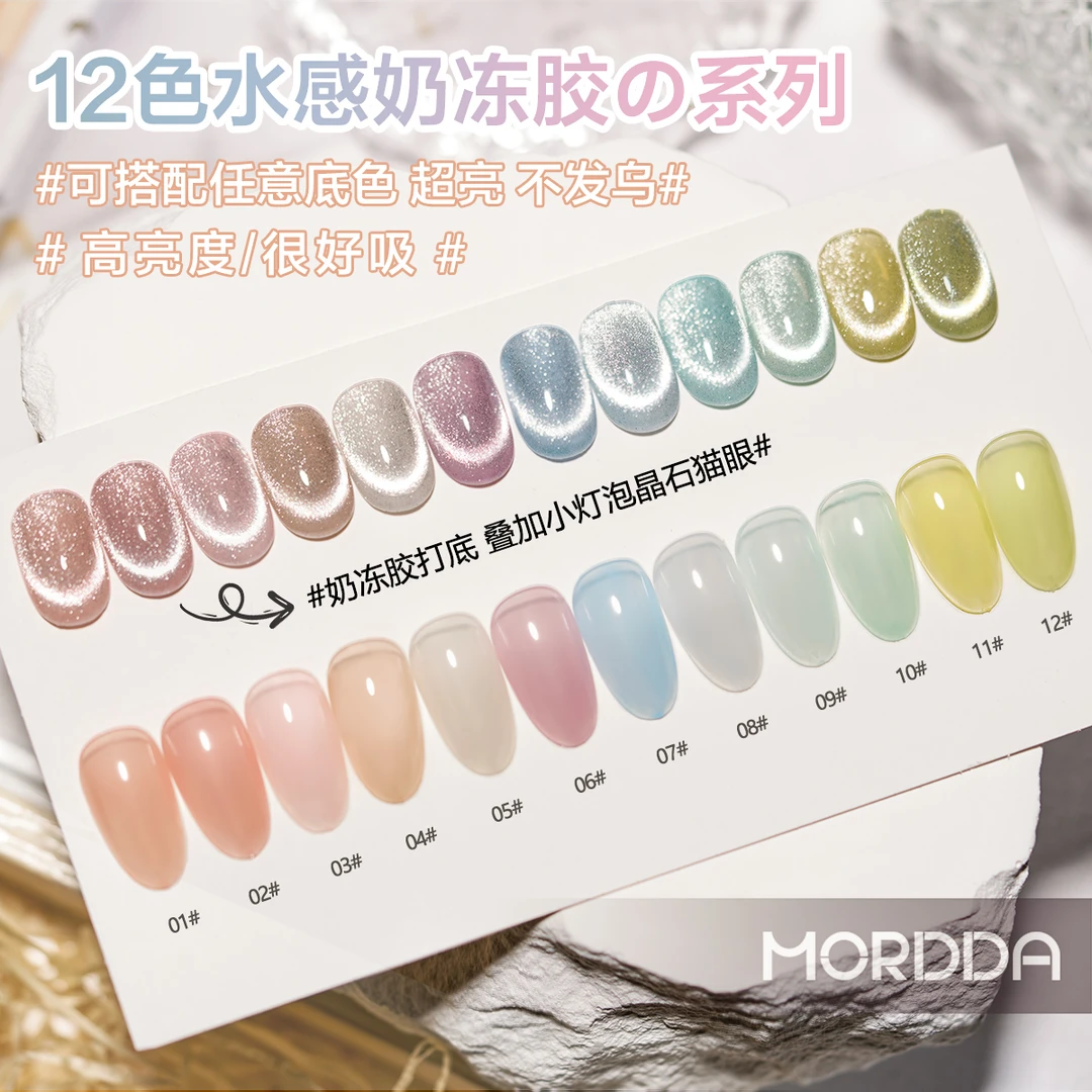 美甲大灯泡百搭晶石猫眼甲油胶2024年新款爆闪超亮银色宽猫眼胶