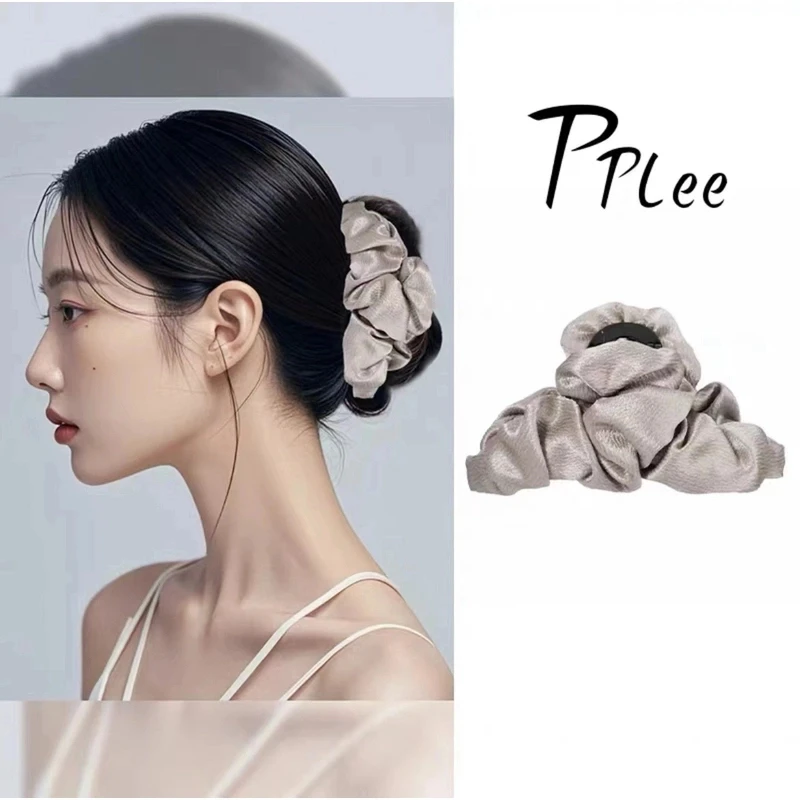 轻奢闪光褶皱小抓夹气质网红发夹女时尚百搭发卡复古法式头饰发饰