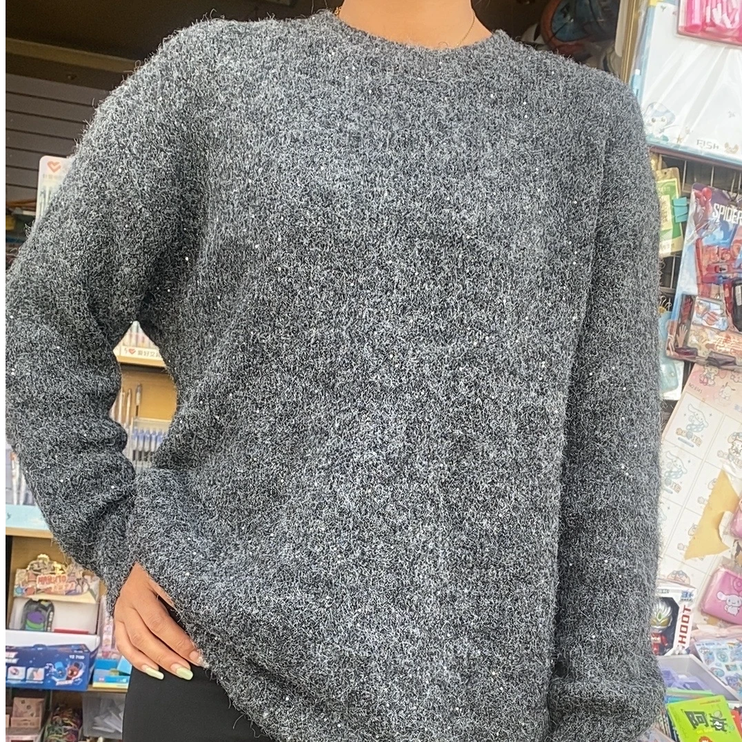 圆领毛衣 中长款