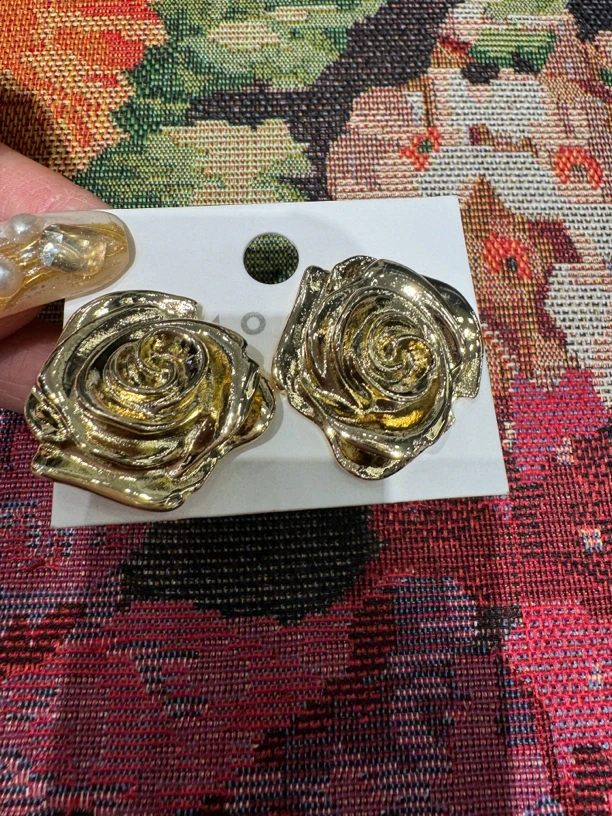 钨合金耳饰 大气元（夏季新品）山茶花耳环