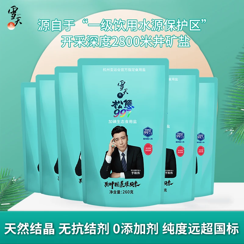 雪天松態997食用盐  无抗结剂自然健康品质食盐 新老包装随机发HD