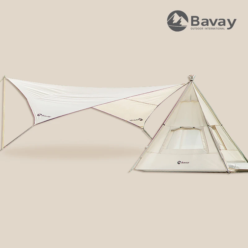 Bavay/北欢户外露营帐篷公园四角金字塔防雨天幕便携野营装备帐篷