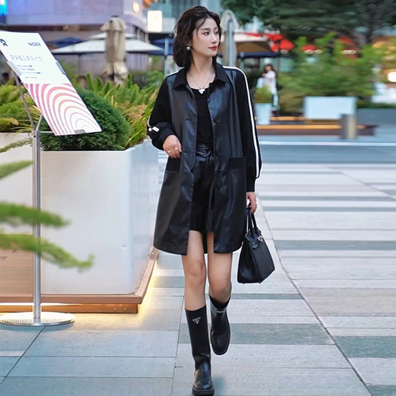 陈小木私服 百搭时尚显瘦气质 皮衣外套女 XSNH-808