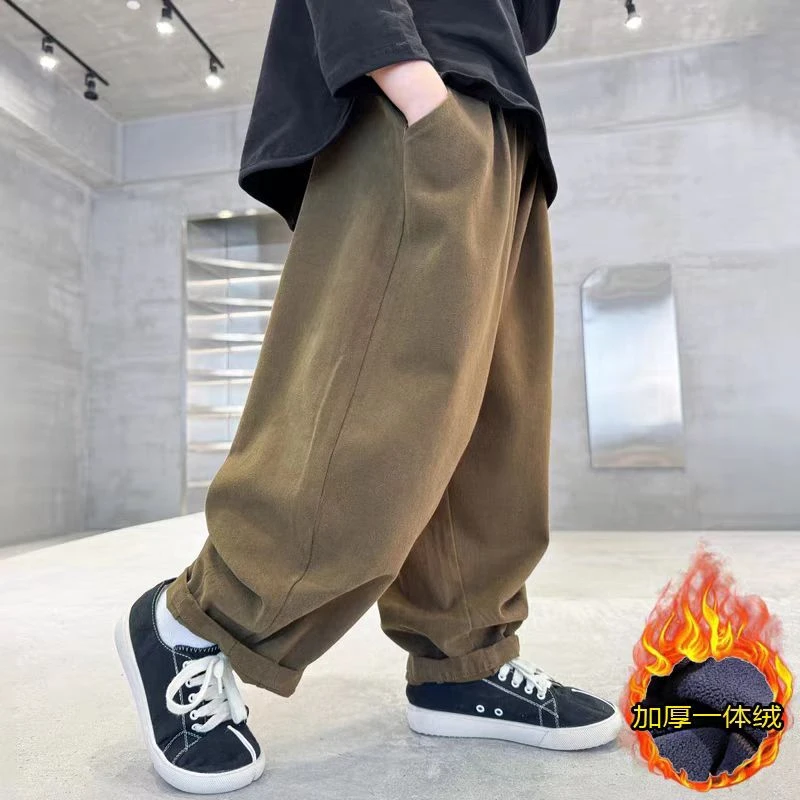 童装男女童加绒裤子冬季新款儿童冬天裤子中小童加绒保暖冬季裤子