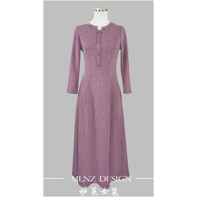【妙莱 淡雅佳人】春季新款气质女士修身连衣裙M10307