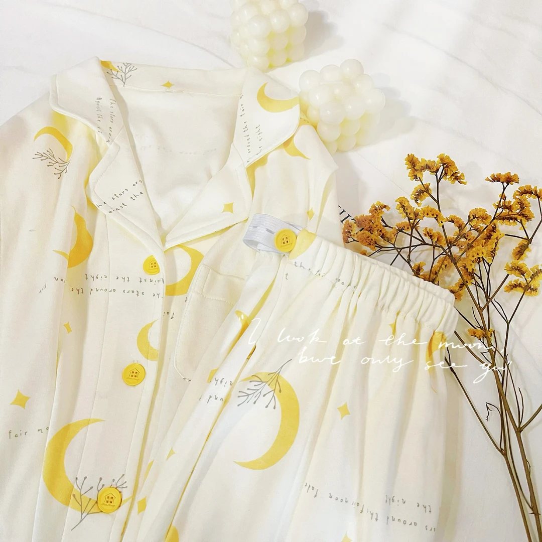 【云感棉带胸垫】月子服产后哺乳睡衣孕妇喂奶住院服家居服产妇