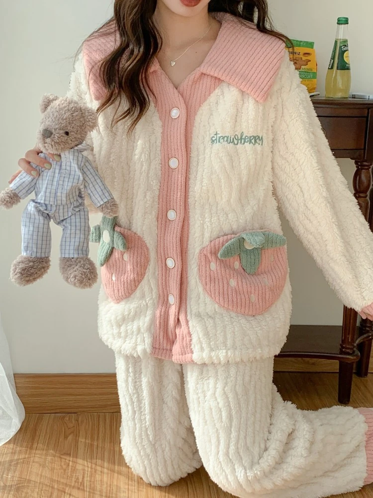 【法兰绒】月子服秋冬月子孕妇家居服套装怀孕期待产服睡衣哺乳衣