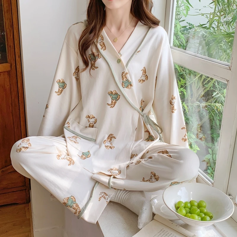 【纯棉】月子服春秋产后孕妇装家居服套装怀孕期待产孕妇哺乳睡衣