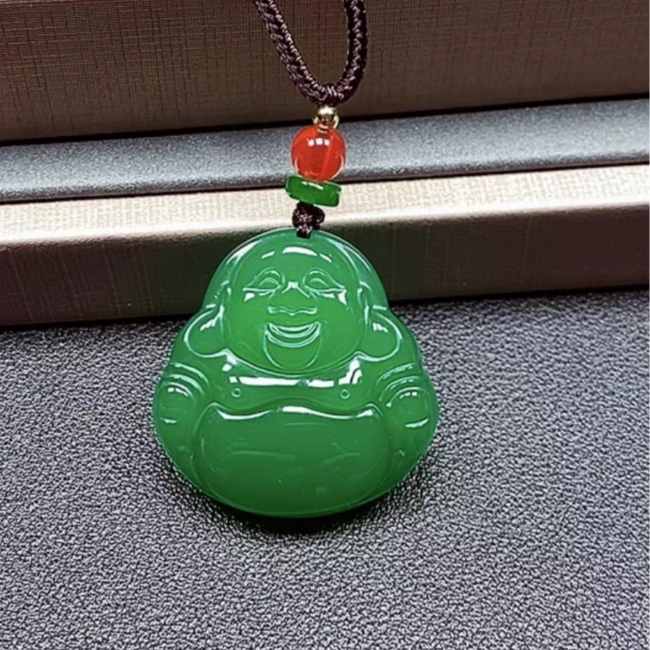 【佛公】04正品天然玉石、素绳精雕款高档冰透水润天然玉髓颈饰吊坠