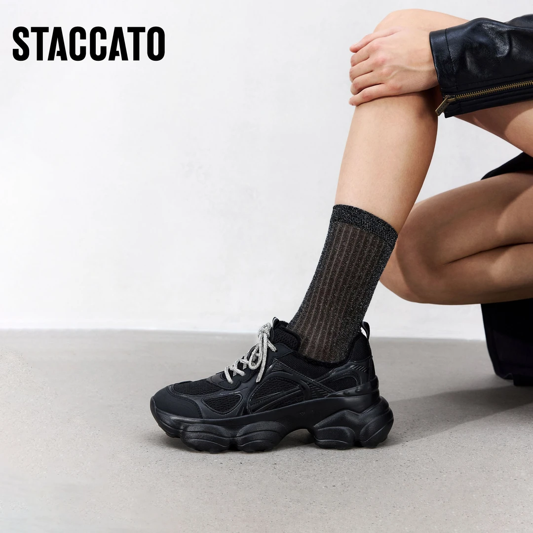 【欧若风】思加图2025春夏新款甜酷老爹鞋厚底运动休闲鞋女ECE85AM5