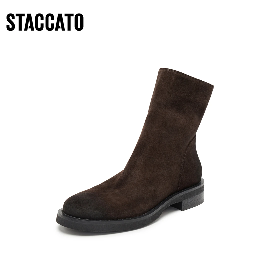 【豆豆精选】思加图冬季新款西部旷野瘦瘦靴时装靴短靴B8111DD4