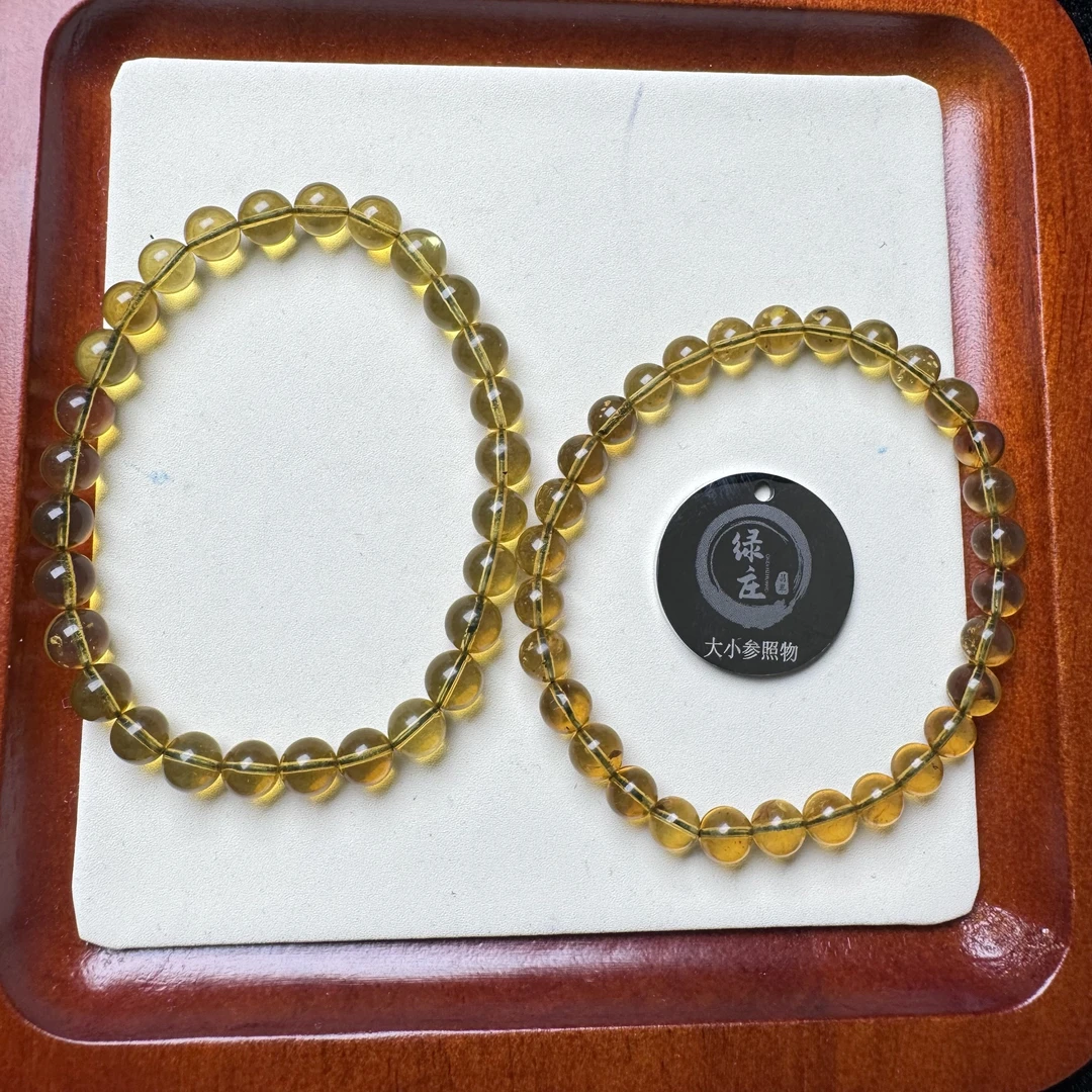 【绿庄】-4298/L15-缅甸蓝珀手串-多样性/发一件/6+/约29颗