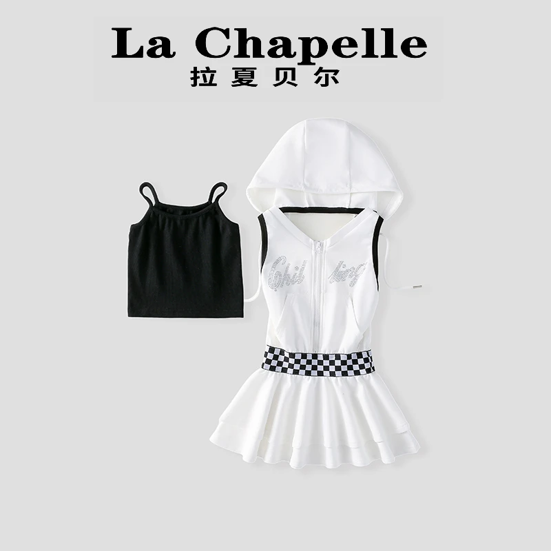 La Chapelle【拉夏贝尔】夏季时尚短款连体女童套装LB884