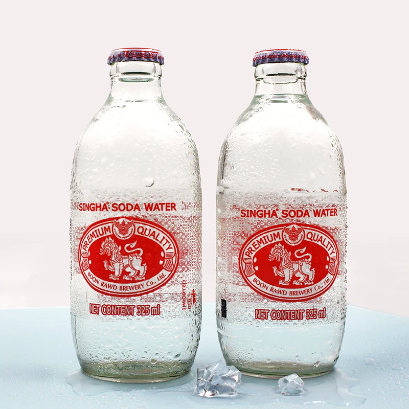泰国进口SINGHA伟狮苏打水325ml整箱24瓶气泡水泰象牌原味无糖