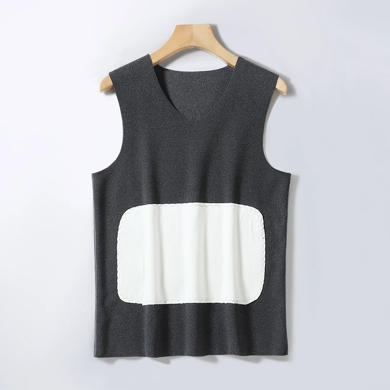 稻草人【加绒加厚】秋冬男士无痕保暖贴片背心贴身舒适暖背打底马甲