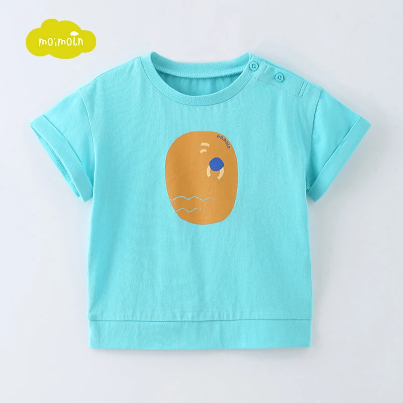 moimoln小云朵童装夏款男童女童防蚊t恤宝宝半袖薄款透气纯棉短袖
