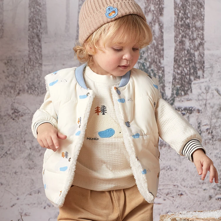 小云朵童装秋冬新款男童马甲宝宝两面穿冬装背心儿童