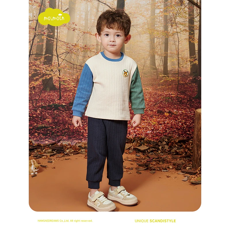 moimoln小云朵高品质童装 春秋季男童女童休闲品质款儿童两件套装