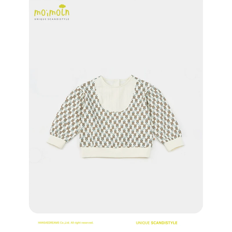 moimoln小云朵童装春季新款儿童宝宝休闲长袖T恤时尚印花洋气上衣