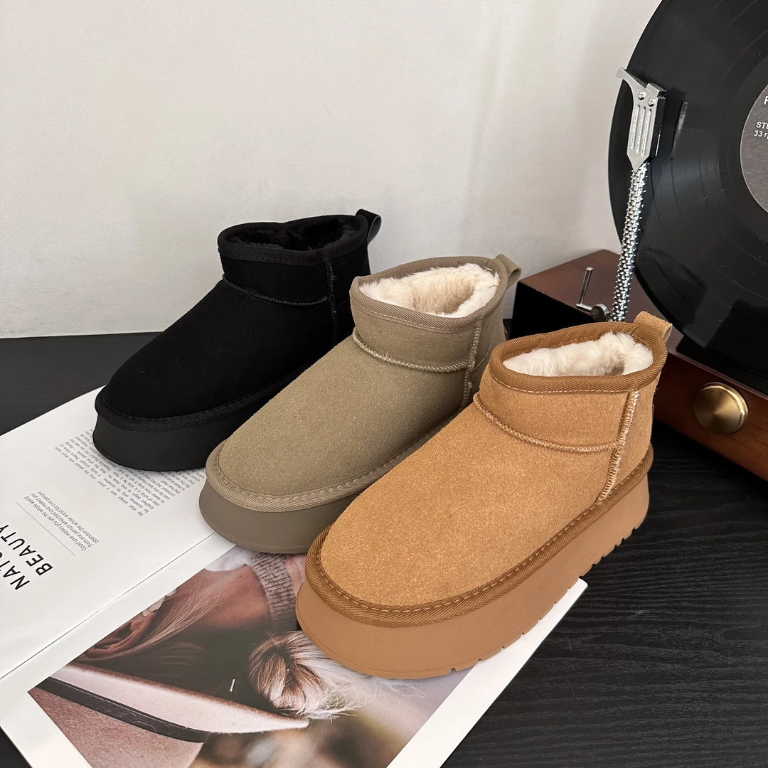 秋冬雪地靴女鞋加绒保暖时尚休闲百搭冬季厚底加厚防滑短靴子