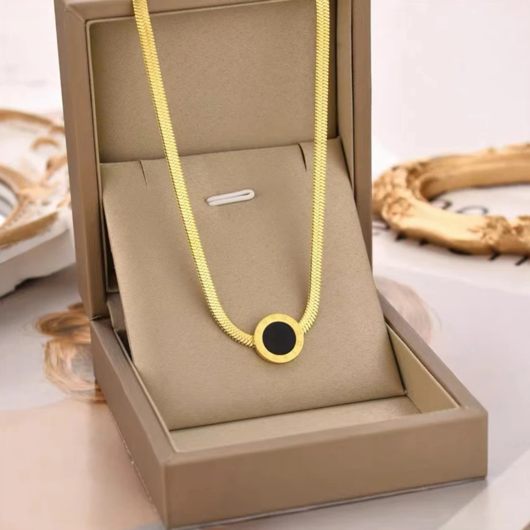 钛钢项链 不掉色经典罗马数字轻奢锁骨链女款百搭时尚小众ins饰品