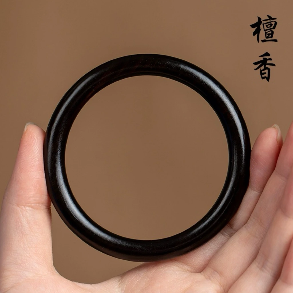 J21紫光檀木手镯气质手工中式纯手工国风手镯百搭时尚黑檀手镯