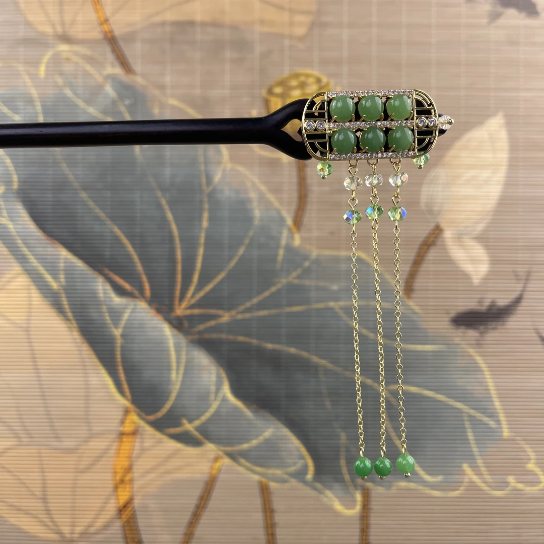 J75算盘发簪气质手工头饰发饰中式纯手工国风簪子百搭时尚木发簪