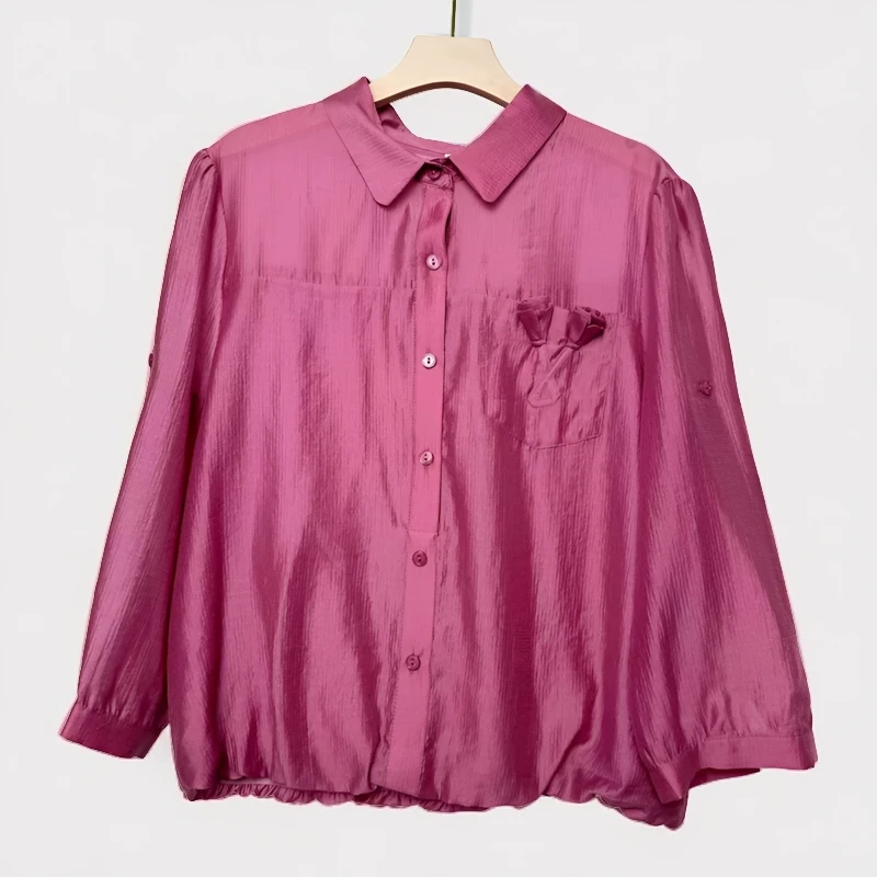 C309(退货不包邮)百搭显瘦修身设计感气质上衣纯色翻领女士休闲