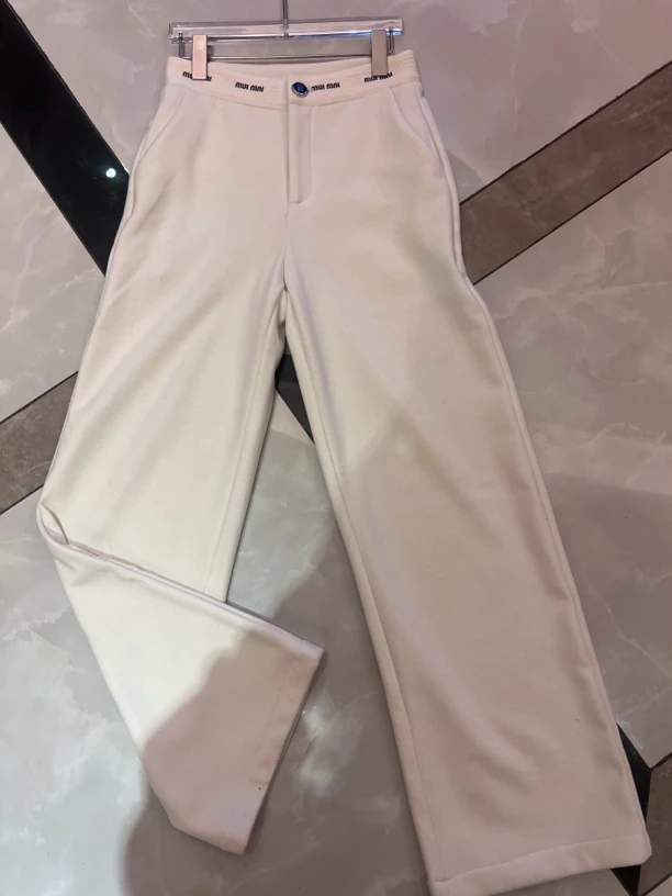 秋冬新款高腰直筒宽松窄版西装阔腿裤女