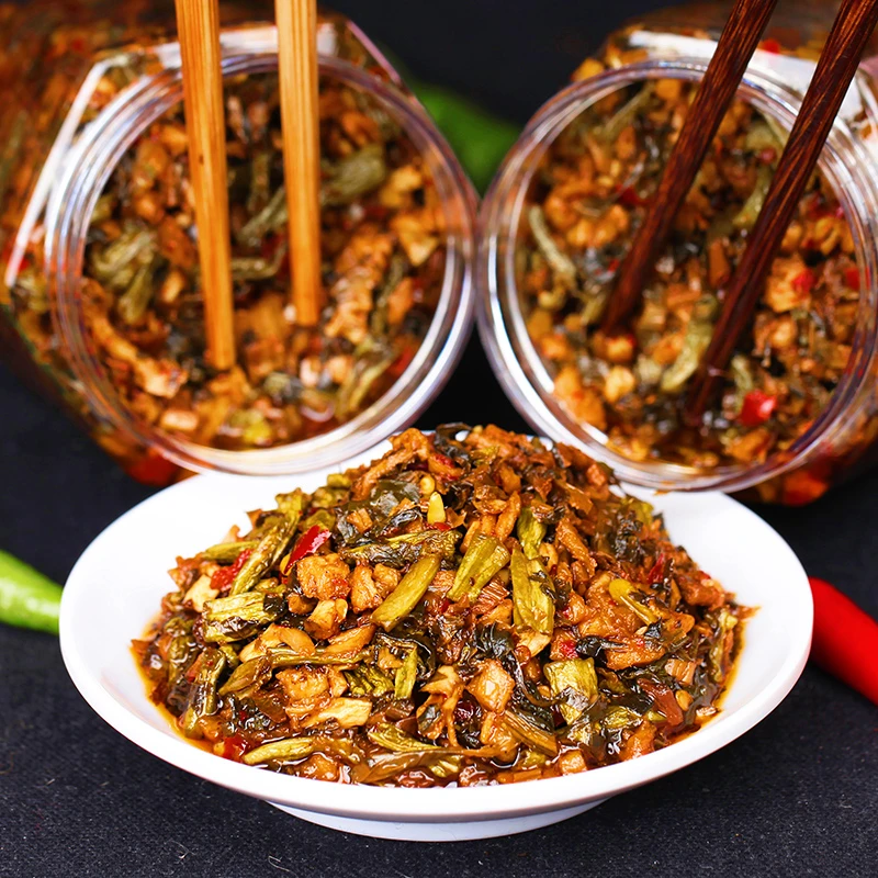 湖南湘西外婆菜开胃农家下饭菜雪里蕻香辣280克每瓶开盖拌饭新鲜