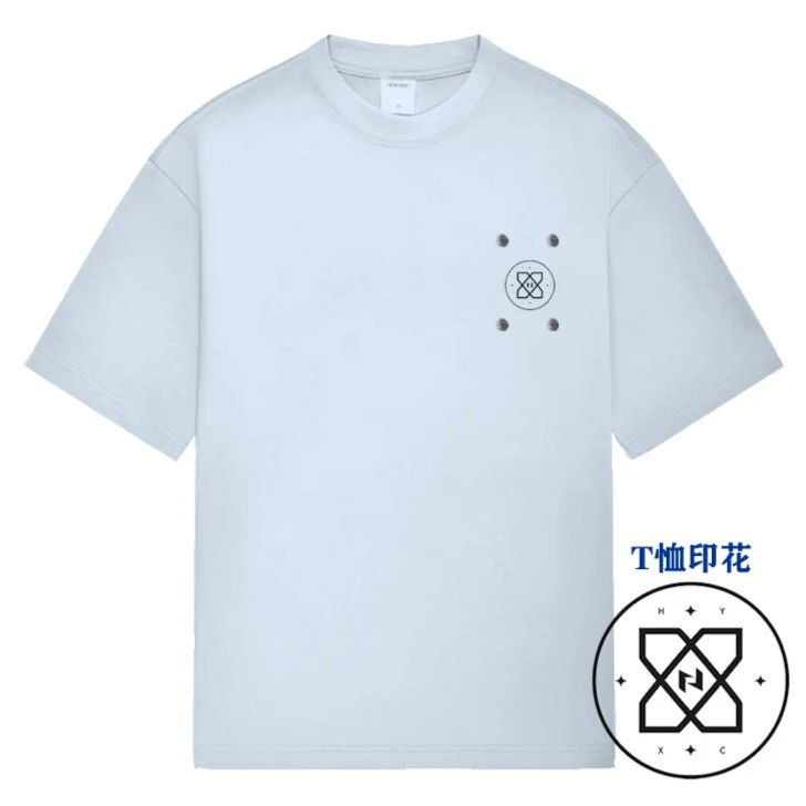 T恤男女同款航宇星辰logo款 纽扣贴片颜色国潮潮牌纯棉透气流行