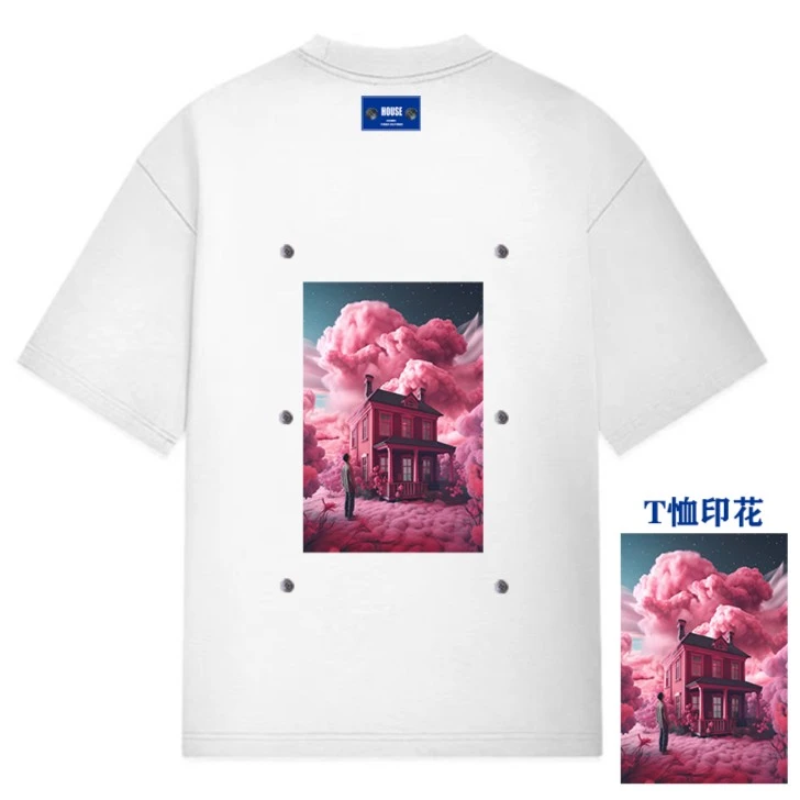 T恤男女同款航宇星辰房之凝视系列 纽扣贴片拆卸国潮潮牌纯棉透气