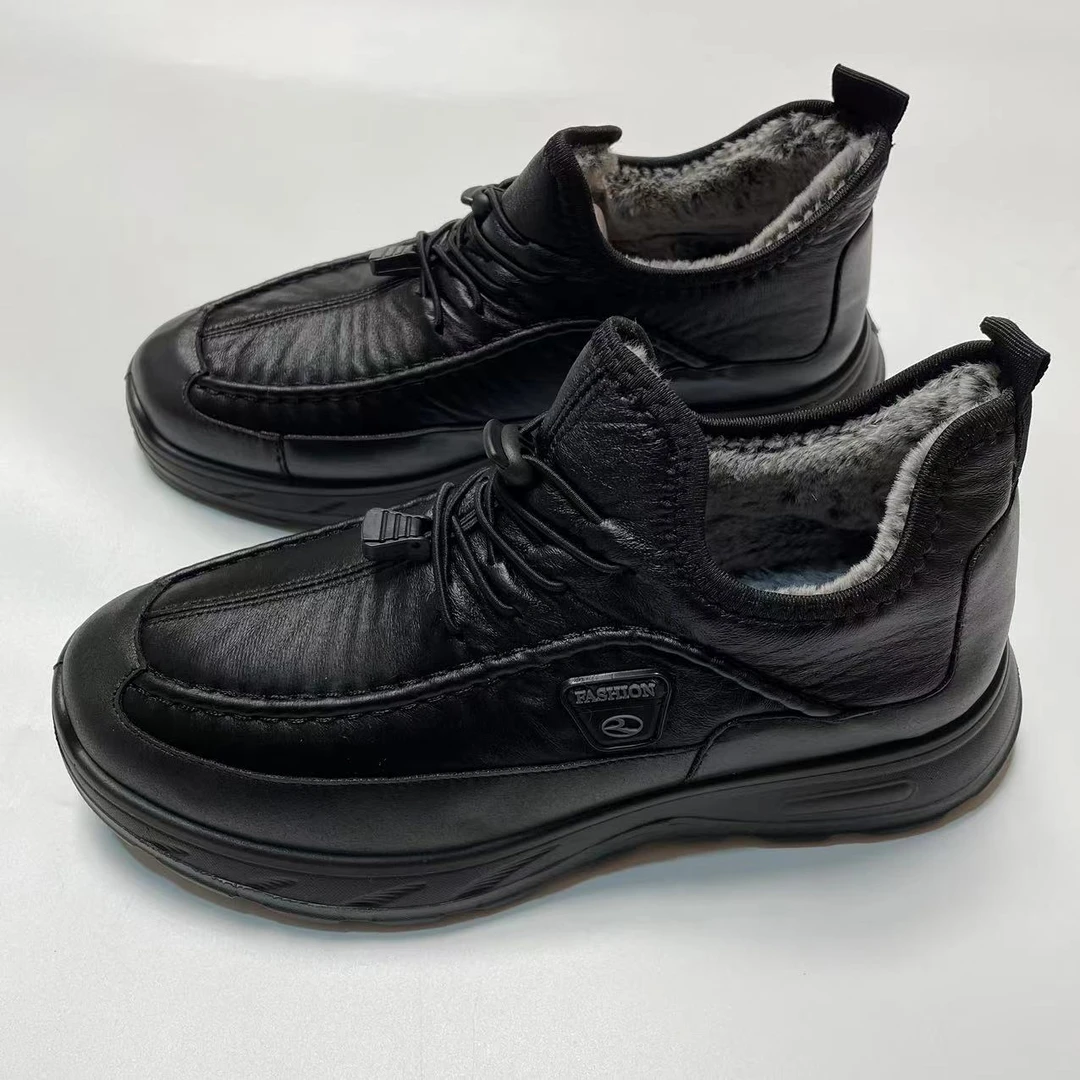 冬季男士保暖大棉鞋加厚软底超轻一脚蹬爸爸老北京棉鞋