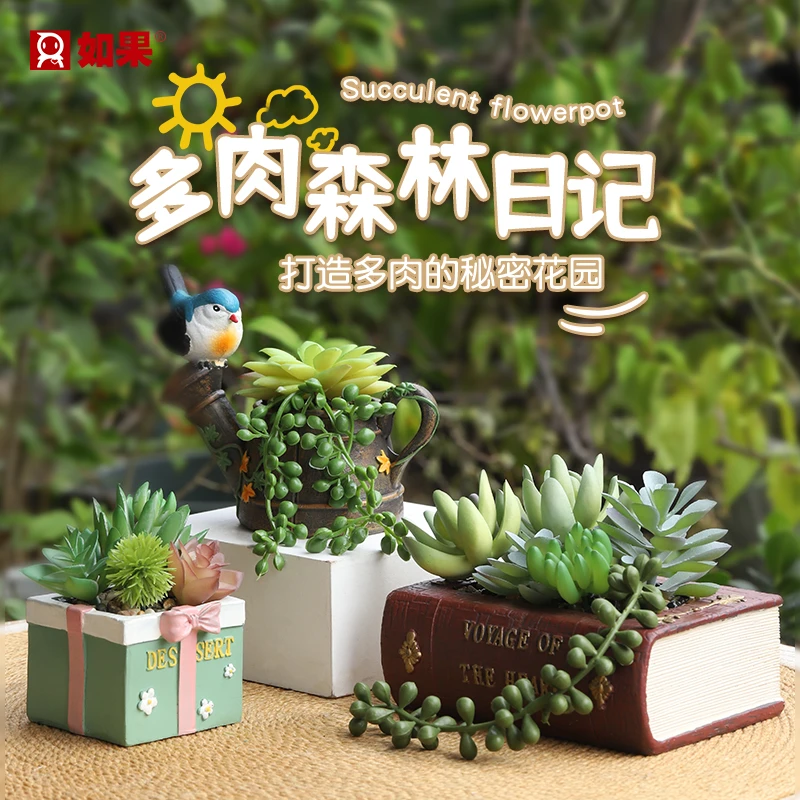 创意复古手工家用客厅阳台庭院室外多肉透气种植物语如果迷你花盆