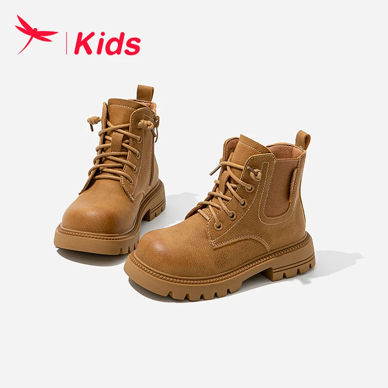 红蜻蜓女童鞋子儿童马丁靴2024新款春秋款秋季大黄靴男童短靴单靴