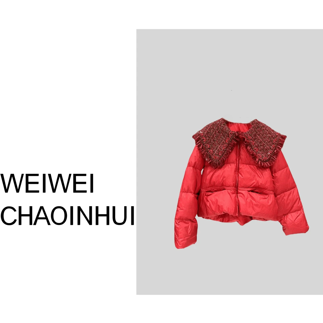 意模【薇薇高端欧货】冬季时尚甜美保暖大翻领鸭绒羽绒服 31061495