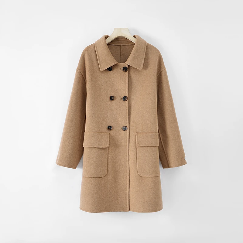 毛呢外套女2024秋冬新款显瘦中长款呢子大衣外套YX-C74