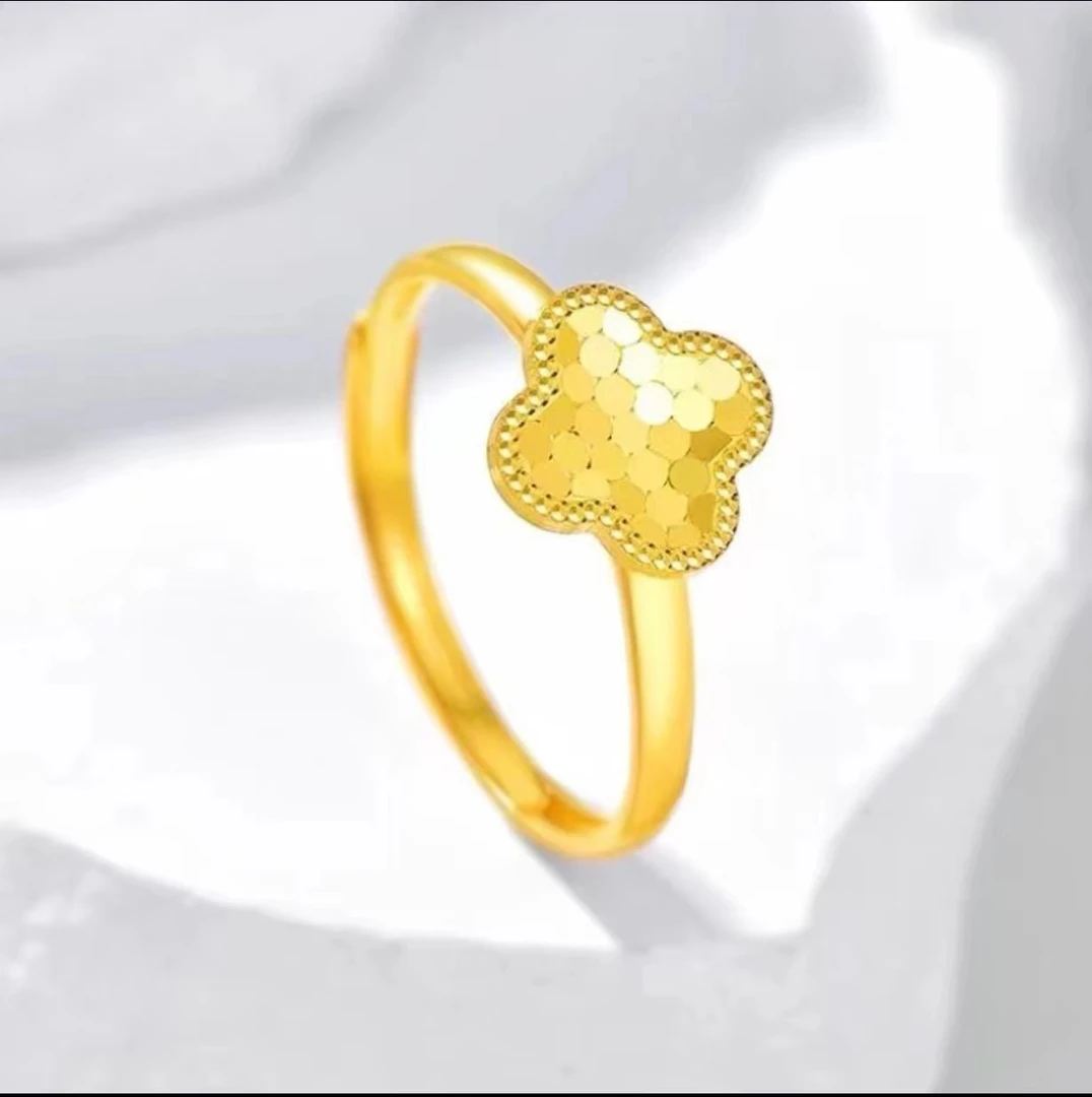 合金戒指 【龙鳞幸运草开口戒指】2.6g【戒指】