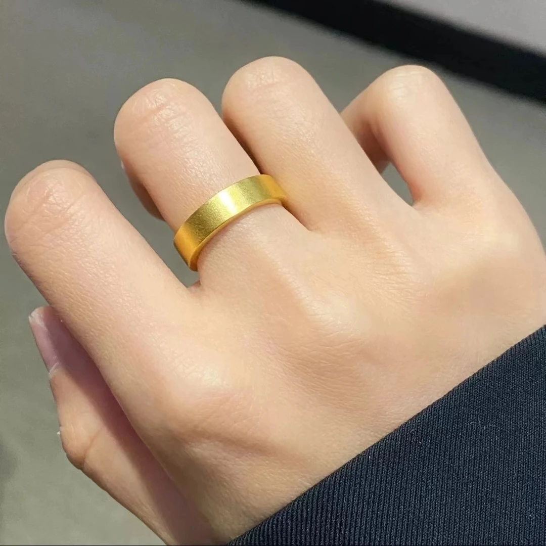 合金戒指 【古法素圈无事闭口戒指】素戒经典百搭（界面7mm）