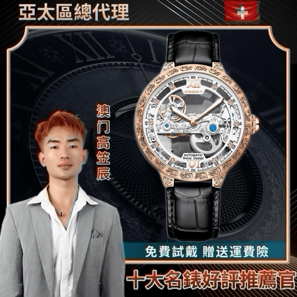瑞士vodoy沃度 卓绝系列品牌男士全自动机械手表男【G俊】