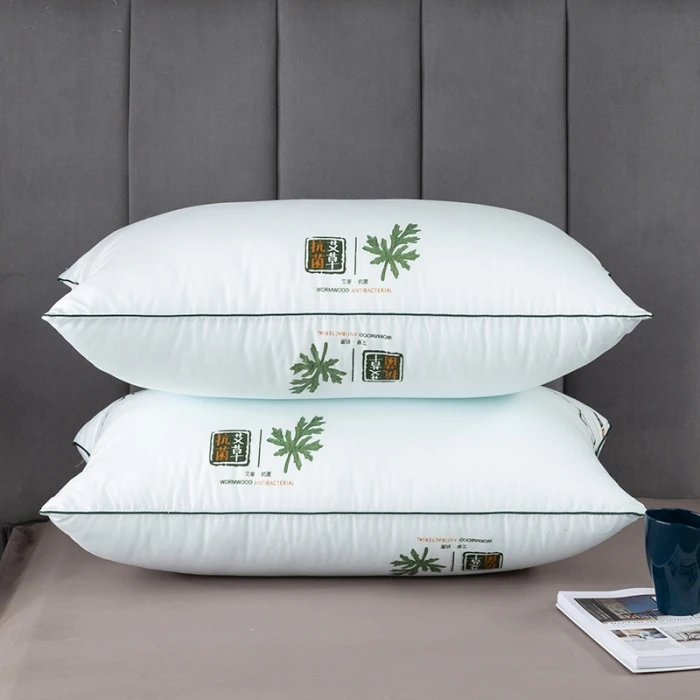 【买一送一】艾草酒店羽丝棉枕芯助睡眠枕芯【到手2只】软枕柔软回弹