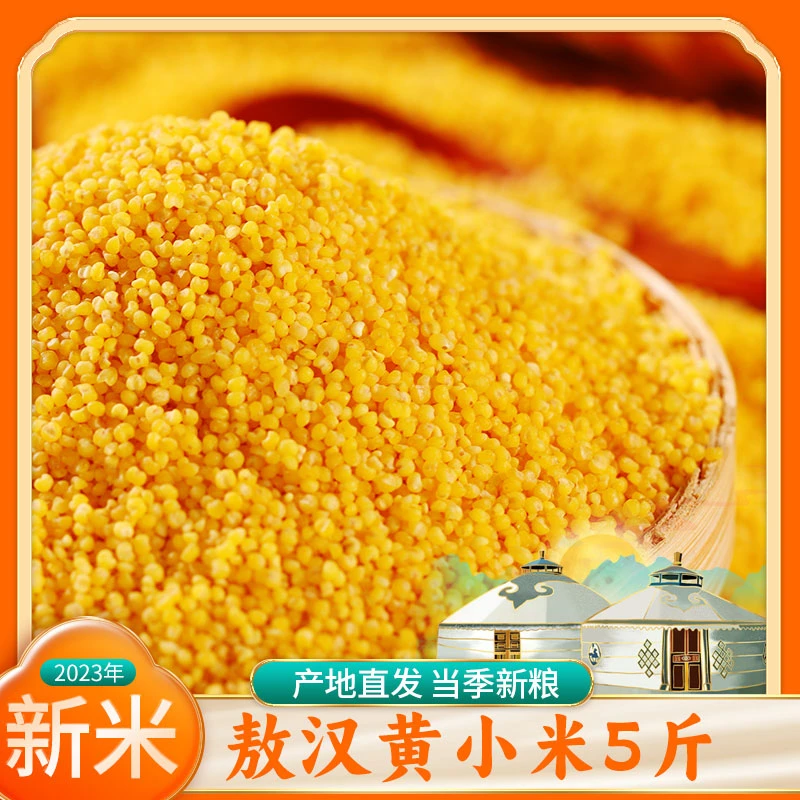 内蒙古赤峰敖汉黄小米杂粮小黄米月子米正宗小米粥5斤